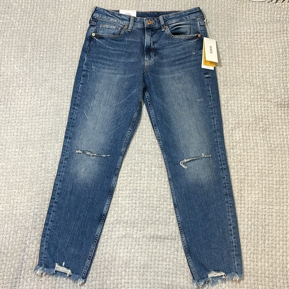H&M Women's Boyfriend Jeans - Blue Distressed Denim -NWT